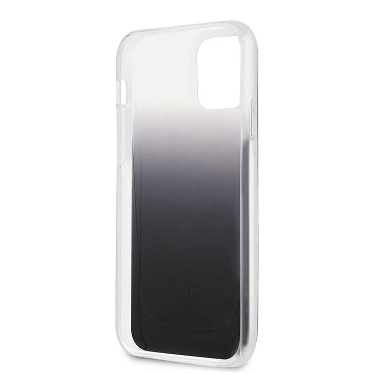CG MOBILE Mercedes-Benz Transparent Phone Case Embossed 1 Compatible for iPhone 12 Mini (5.4) Officially Licensed - Black Gradient