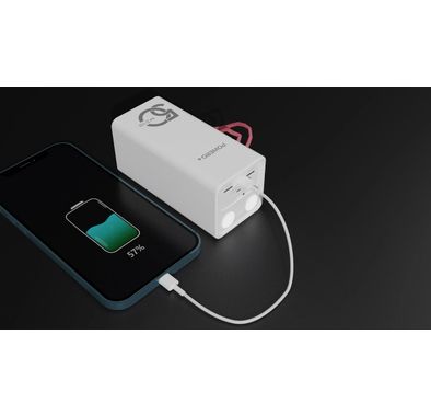 Powero+ Versatile Power Bank 50000mAh PD20W QC3.0 with LED Light Battery Level Indicator & 4 Output - Fast Charging Portable Charger Powerbank - Two Way Quick Charge - White