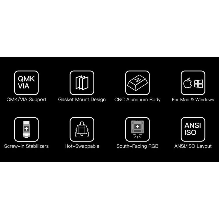 كي كرون لوحة مفاتيح ميكانيكية Q2 QMK جاتيرون  G-PRO لوحة مفاتيح ميكانيكية مزودة بمفتاح RGB ومفتاح بني وقابل للتبديل السريع المخصص | لوحة مفاتيح ألعاب بتصميم مريح - رمادي