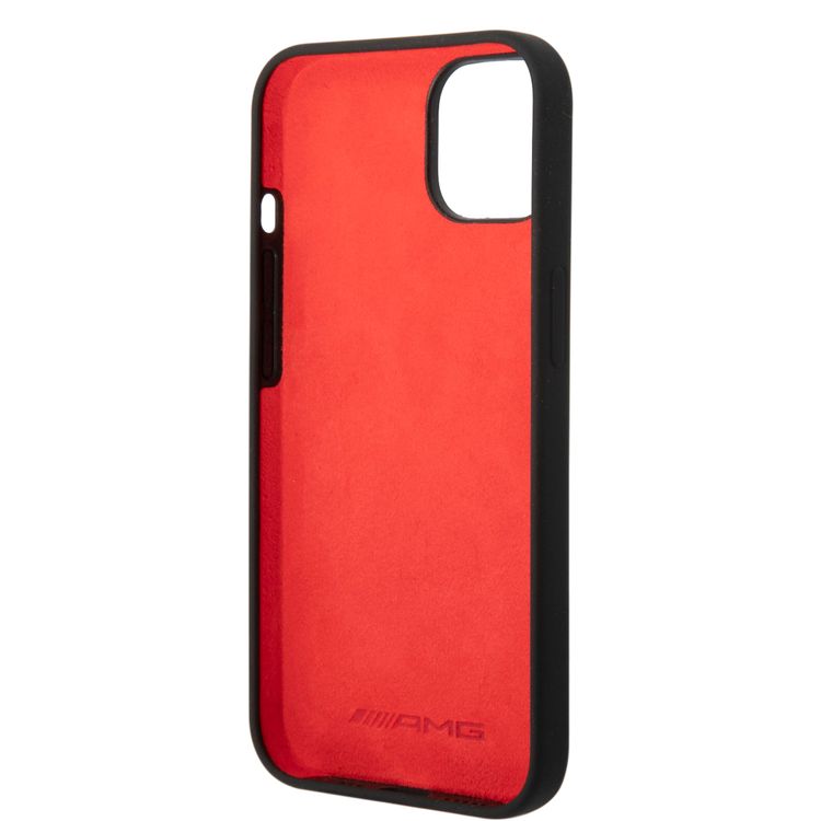 AMG Liquid Silicone Case - Carbon Pattern, Bumper Protection iPhone 14 Compatibility - Black