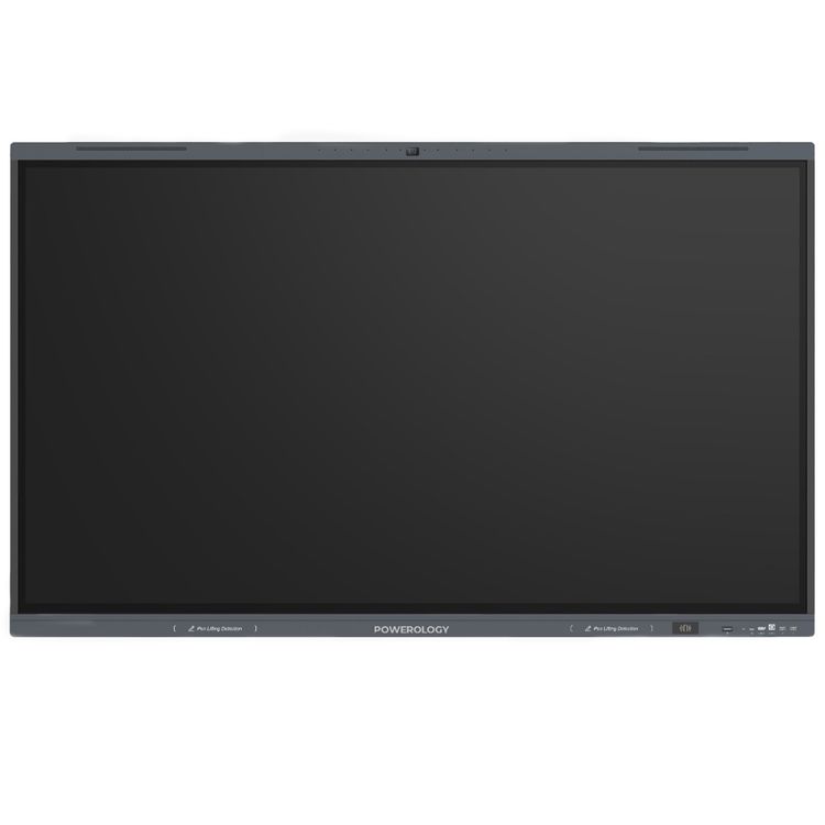 Powerology Dual Windows & Android Interactive Smartboard, 75" Screen Size, 16GB RAM, 256GB Storage, Bluetooth V5.0, Digital writing & Drawing, 500W Power, Wireless Screen Casting - Black