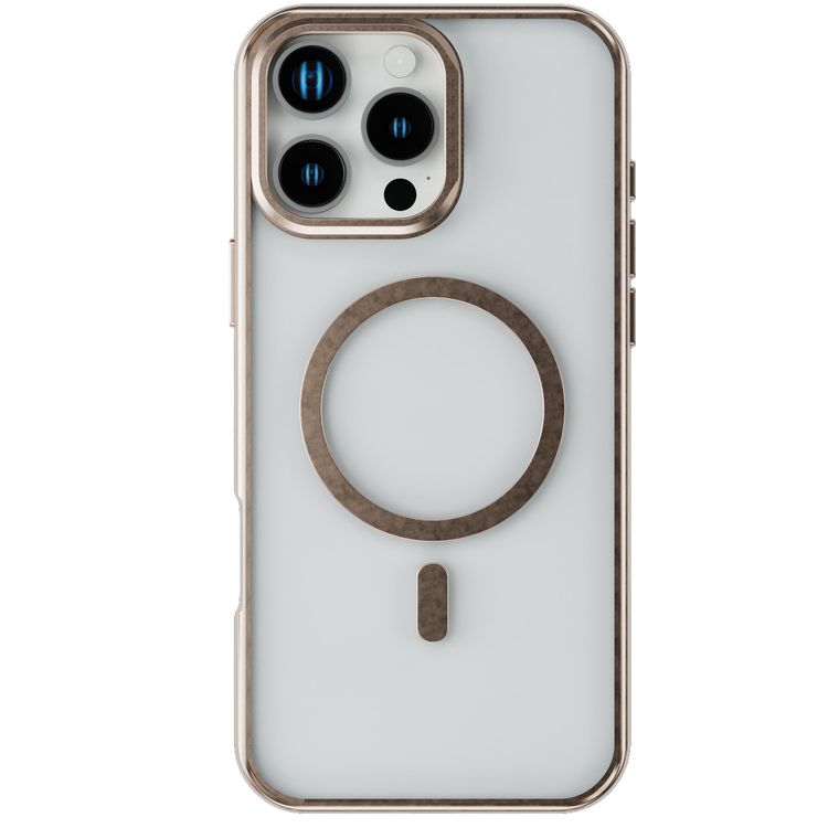 Levelo Elio PC Case with Camera Ring Stand for iPhone 16 Pro Max, Built-in Kickstand, MagSafe Compatible - Rose Gold Titanium