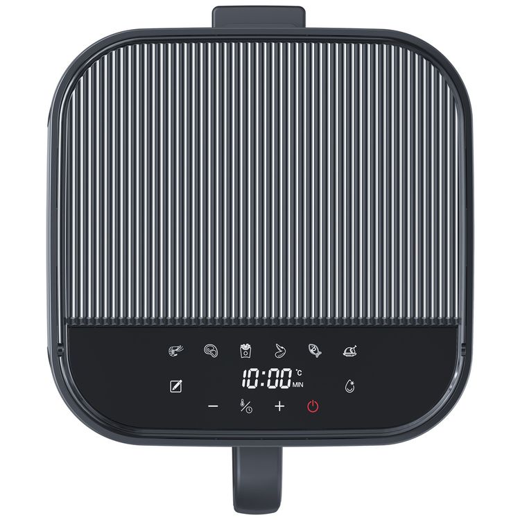 مقلاة هوائية بوعاء زجاجي من بورودو لايف ستايل، سعة 5.5 لتر، قوة 1200 واط - أسود