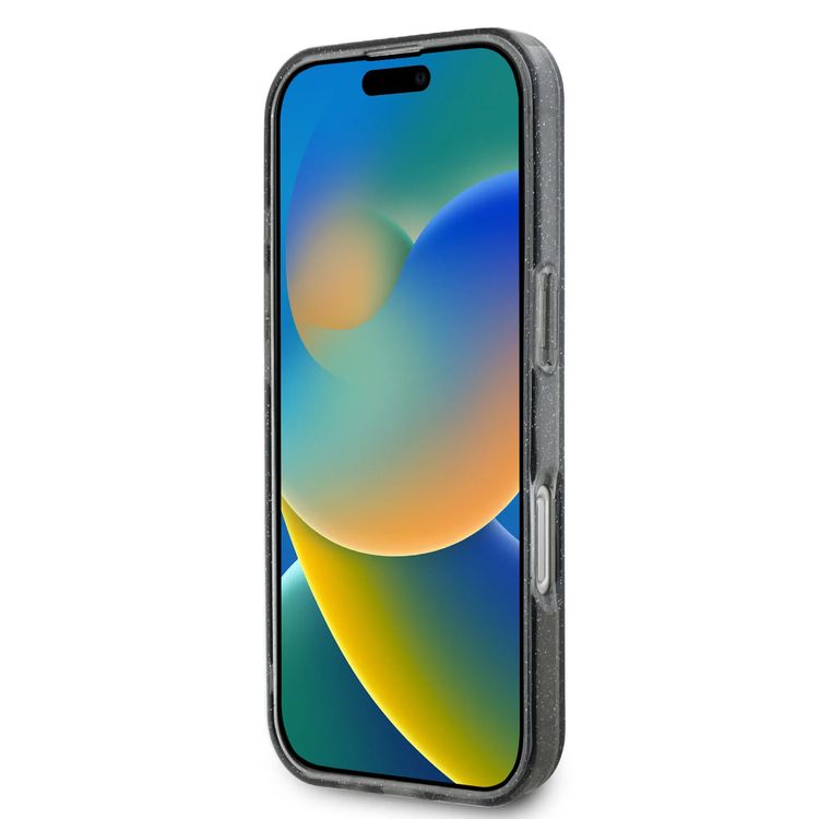 Karl Lagerfeld Magsafe IML Glitter Hard Case for iPhone 16 Pro Max with Karl & Choupette Logo, Slim Profile, Easy Snap-on, Drop Protection, Lightweight, Sustainable Packaging- Black