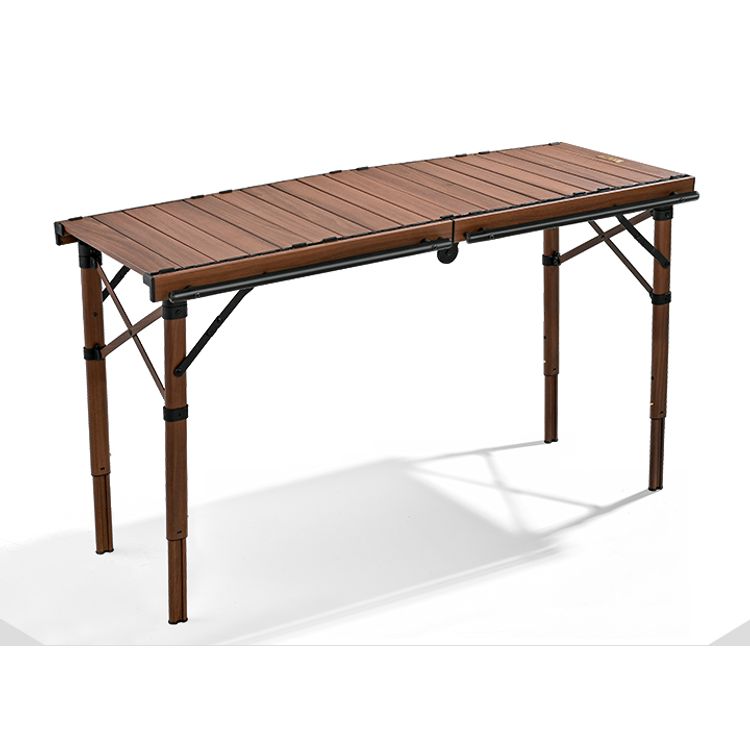 Porodo Lifestyle Portable Folding Camping Table with Detachable Stove and Mesh, 150kg Load Capacity, 45.5 to 58cm Height Range, Aluminum Material - Brown