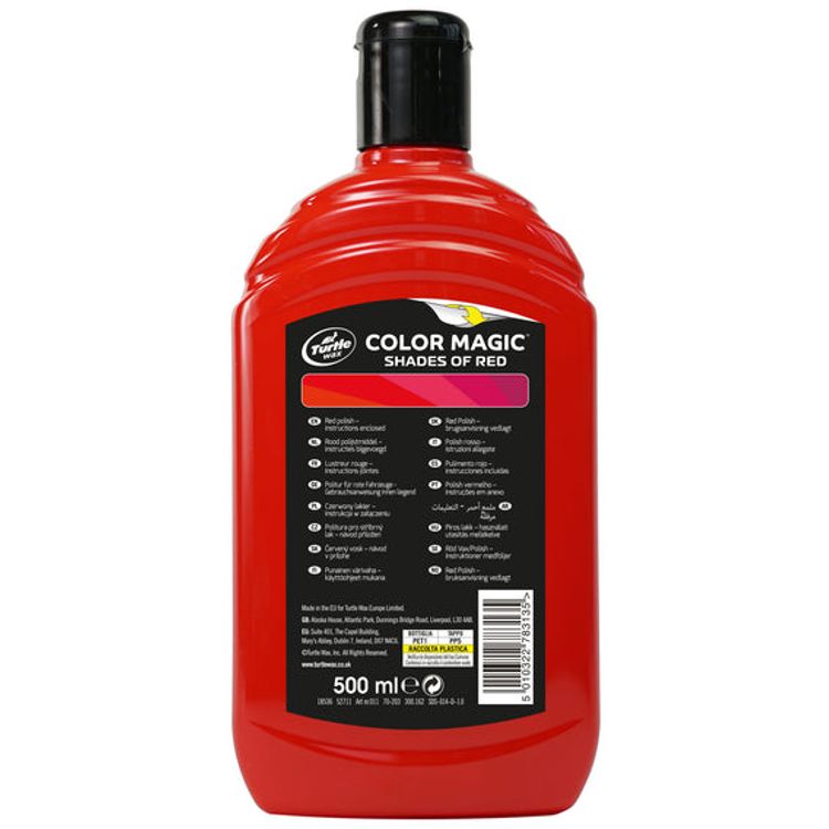 ملمع طلاء السيارات كولور ماجيك من ترتل واكس، 500 مل - أحمر لامع