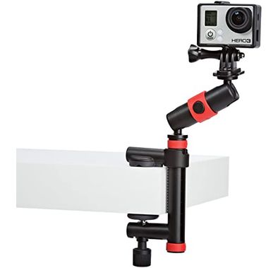 JOBY Action Clamp and Locking Arm for GoPro and Sports Action Video Cameras, Black/Red, JB01291BWW, One Size
