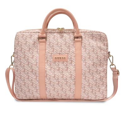 Guess Computer Bag Gcube Stripes - Pink
