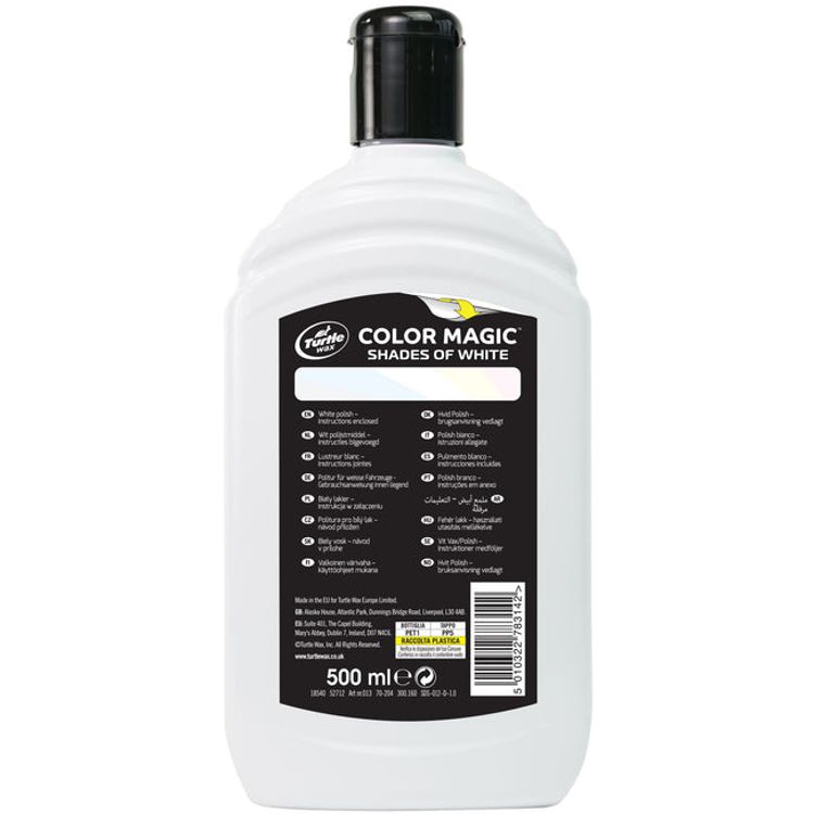 Turtle Wax Color Magic Car Paintwork Polish, 500ml - Bright White