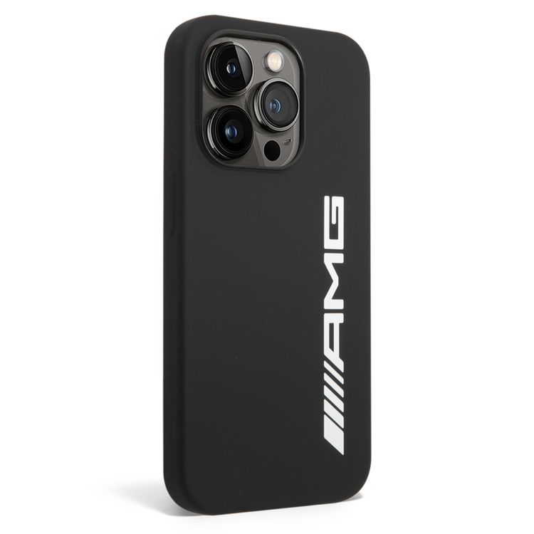 AMG Liquid Silicone Case with Colorful AMG Logo Bumper ProtectioniPhone 14 Pro Compatibility - White