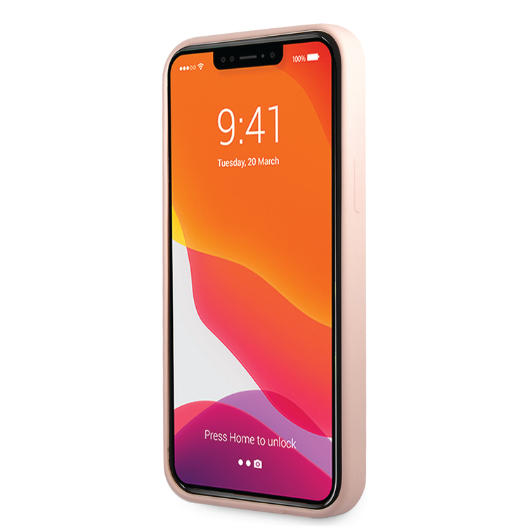 Lacoste Hard Case Liquid Silicone / Microfiber Glossy Printing Logo Compatible with iPhone 14 Pro Max - Pink