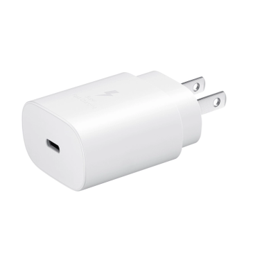 محول USB-C PD 25 وات من سامسونج، يدعم الشحن السريع للغاية بقوة 25 وات - أبيض