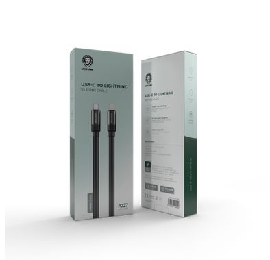 كابل Green Lion USB-C إلى Lightning سيليكون (1 متر) - أسود