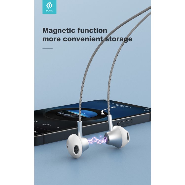 Devia Smart Series Silicone Neckband Headset | Ergonomic Design Bluetooth Headset - Black / Green