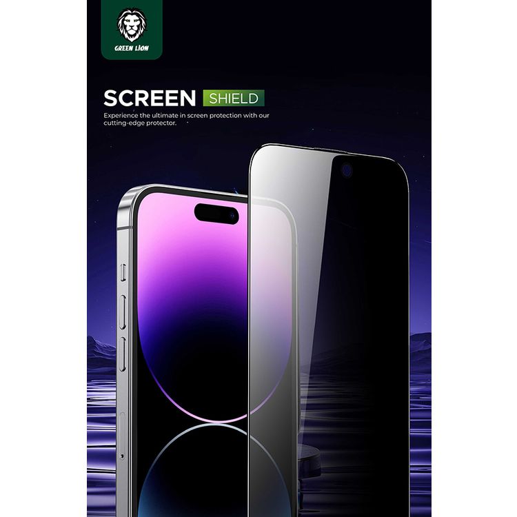 Green Lion 9H Steve Privacy Screen Protector for iPhone 15 Pro, Anti-Peeping for Side View Blocking, Anti-Fingerprint & Anti-Scratch, Grease Resistance, Bubble-Free Installation - Black