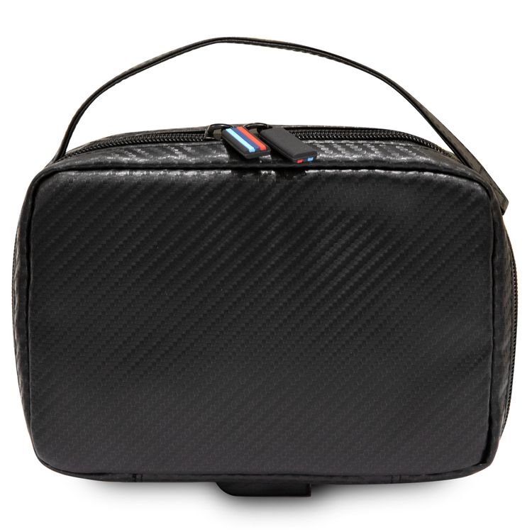 CG MOBILE BMW Carbon PU Hand Bag With Contrasted Tricolor Line Protective Bag Universal Compatible With MacBook Intel® UHD Graphics/Value Top Load Bag/Work, School, etc. - Black