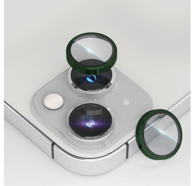 Levelo Lucent Duo Camera Lens Protector, 9H Hardness, Compatible with iPhone 14 / 14 Plus - Alpine Green