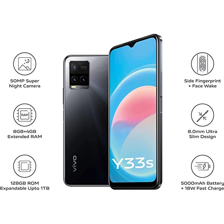 vivo Y33s Dual SIM Mirror Black 8GB RAM 128GB 4G LTE - Black