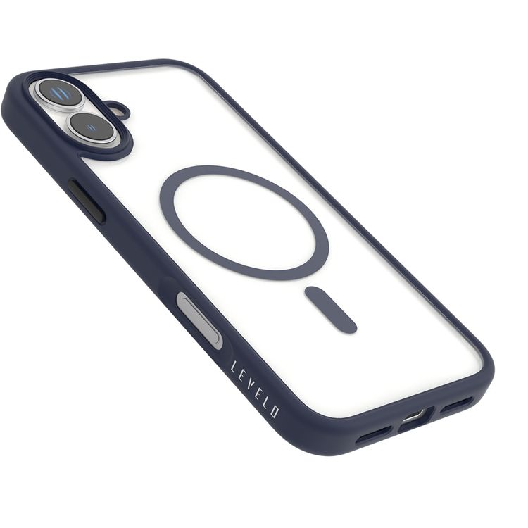 Levelo MagSafe Solo Case for iPhone 16 Plus, Clearview Technology, 3H Scratch Resistance, Hybrid Construction - Deep Blue