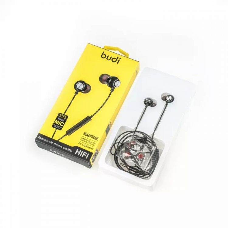 سماعات اذن من بودي مع تحكم عن بعد و مايك - رمادي