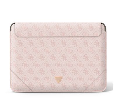 CG Mobile Guess GUCS14P4TP  4G Uptown PU Computer Sleeve with Metal Triangle Logo 14" Protection Bag for or Macbook / Laptop up to 14 inches, Suitable for Outdoor - Pink