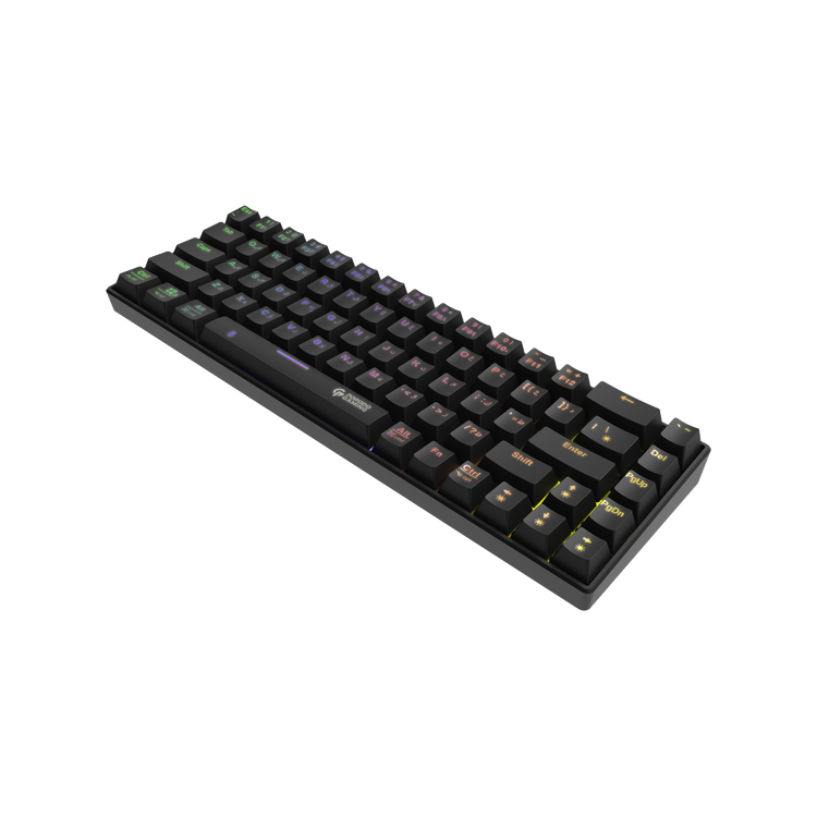 Porodo Gaming 68Keys Mechanical Keyboard with Wired and Bluetooth Dual Version ( English / Arabic ) - Black