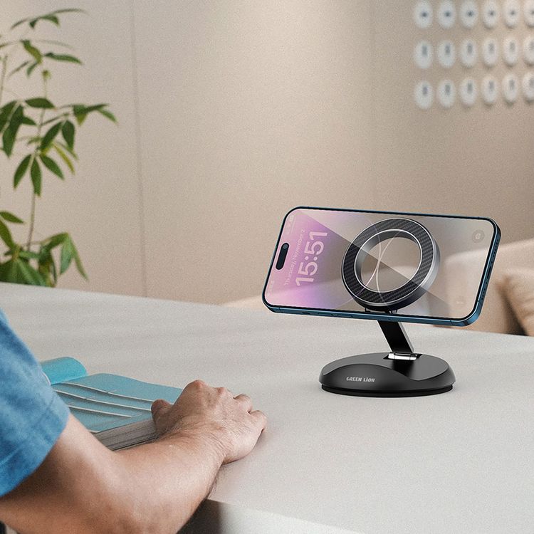 Green Lion Magfix Car Phone Holder, Flexible Design, Secure & Stable, Powerful Magnet - Black