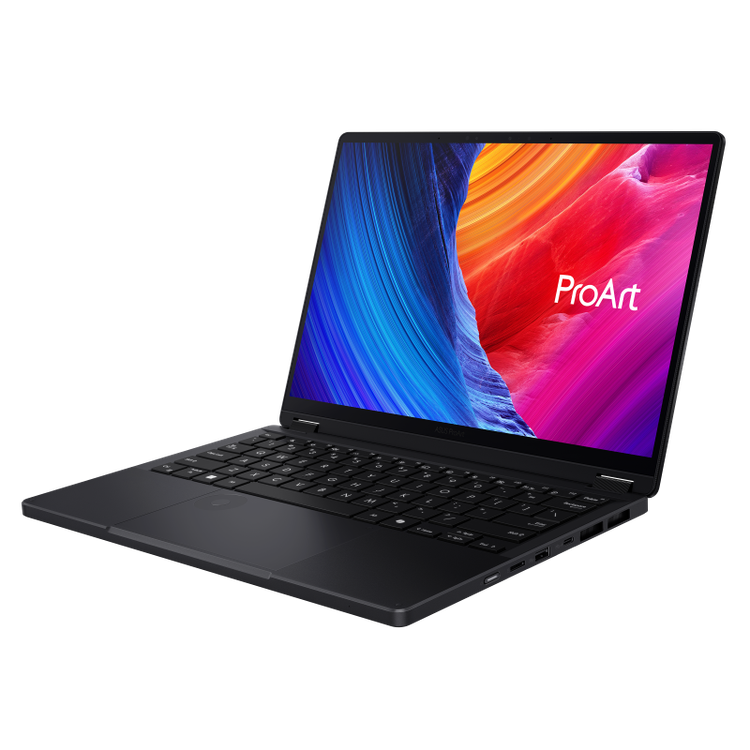 لاب توب ASUS ProArt PX13 OLED - HN7306WI-OLED12C32W - AMD Ryzen AI 9 HX 370، ذاكرة وصول عشوائي 32 جيجابايت، قرص SSD سعة 2 تيرابايت، NVIDIA GeForce RTX 4070 سعة 8 جيجابايت، شاشة تعمل باللمس OLED 3K (2880x1800) مقاس 13.3 بوصة، نظام التشغيل Windows 11 Home - أسود