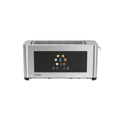 Porodo Lifestyle 4-Slice Digital Pop Up Bread Toaster, 1140-1400W Rated Power, Stainless Steel 410 Material, Touch Panel - Silver 