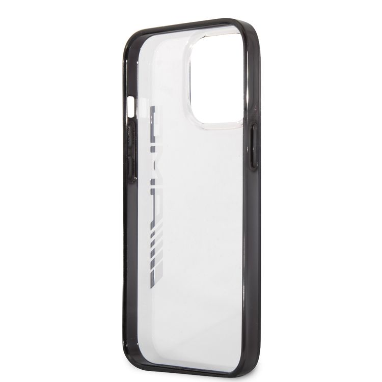 جراب صلب شفاف من AMG PC مع إطار TPU أسود غير لامع لهاتف iPhone 14 Pro - صافي
