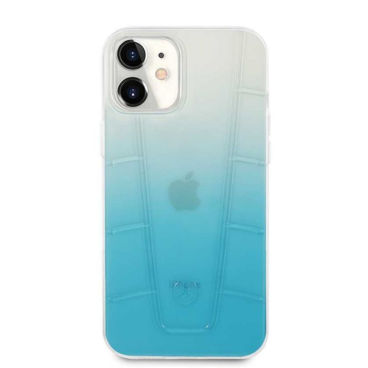 CG MOBILE Mercedes-Benz Transparent Phone Case Embossed 2 Compatible for iPhone 12 Mini (5.4 ) Officially Licensed - Blue Gradient