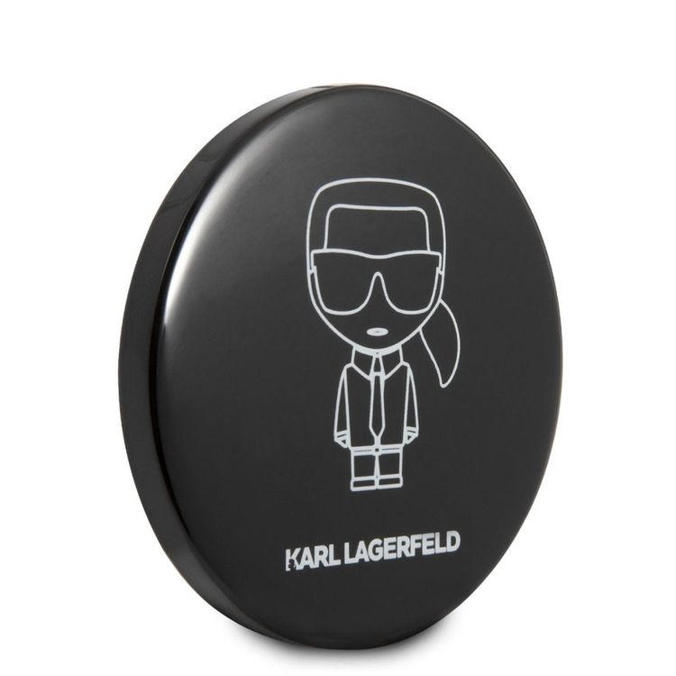 كارل لاغرفيلد حافظة سيليكون إيربودز برو من Bundle Ikonik ، سيليكون عالي الجودة ، يناسب تمامًا + باور بانك بمرآة 2000 مللي أمبير ، بطارية ليثيوم بوليمر - أسود