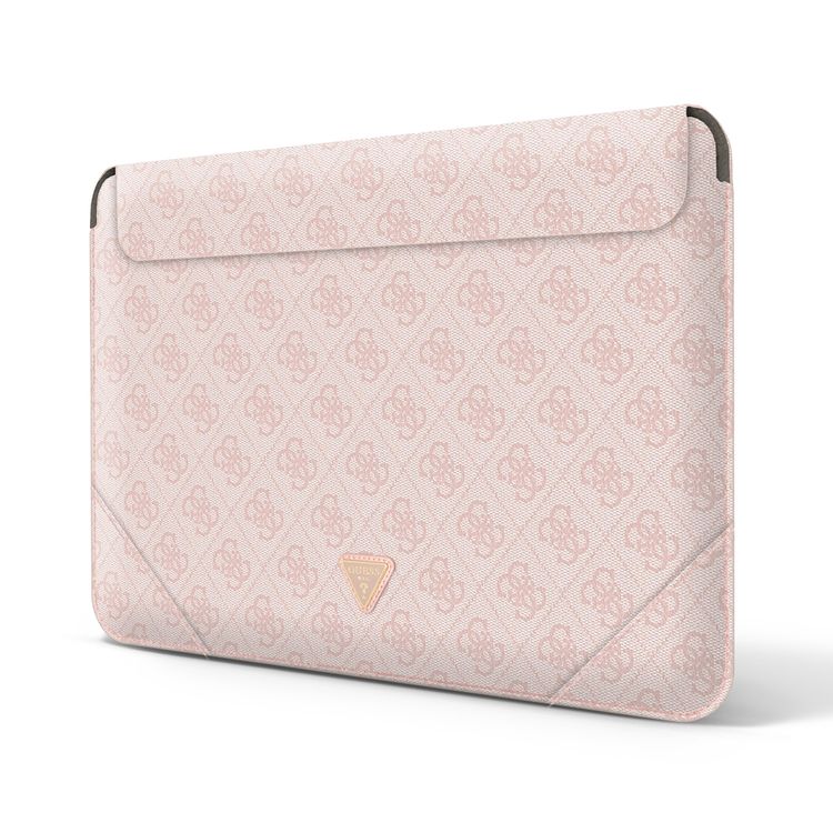 سي جي موبايل جيس GUCS14P4TP حقيبة كمبيوتر 4G Uptown PU مع شعار مثلث معدني 14 بوصة حقيبة حماية لماك بوك / كمبيوتر محمول حتى 14 بوصة ، مناسب للخارج - وردي