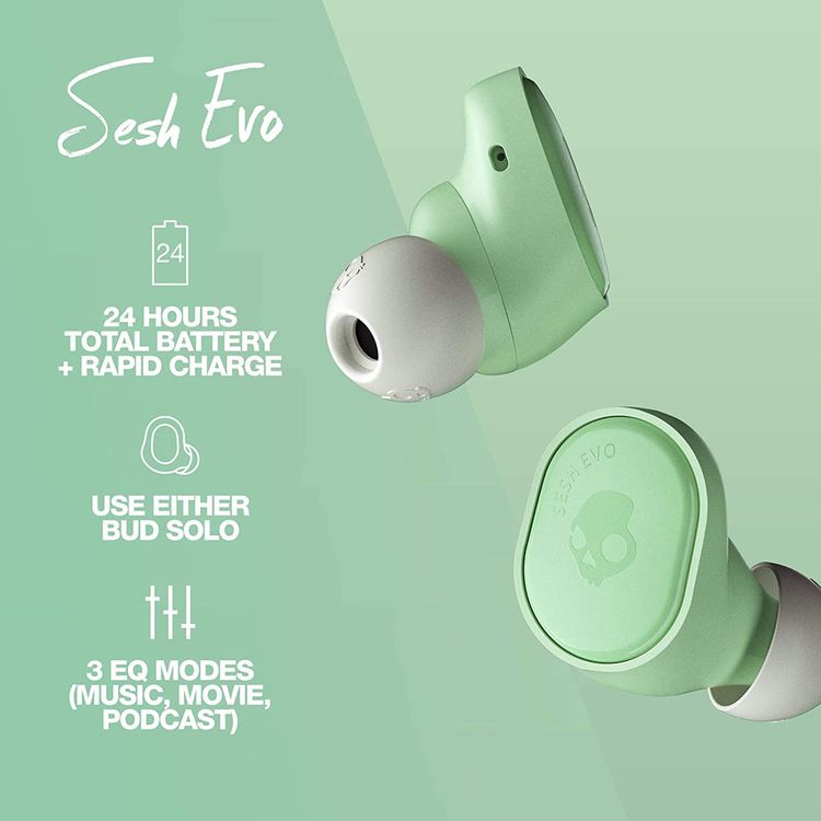 Skullcandy Sesh Evo True Wireless In-Ear Earphones - Mint