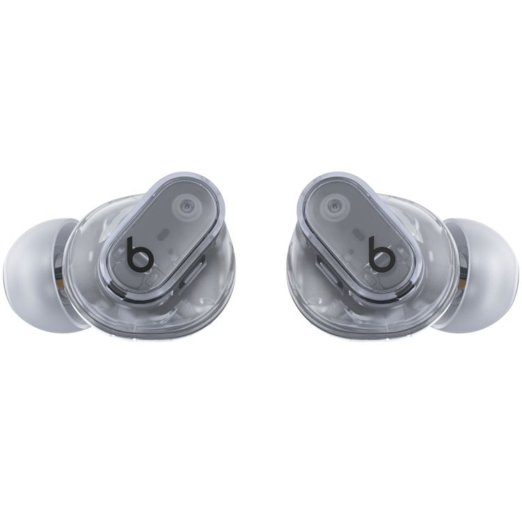 Beats Studio Buds with Dual Beamforming Microphones, Up to 1.6x more Active Noise Cancelling, Up to 36 Hours Playtime with Charging Case, 3x Larger Microphones for Crisp, Clear Calls, 8.2mm Driver Size, Lightweight - Transparent
