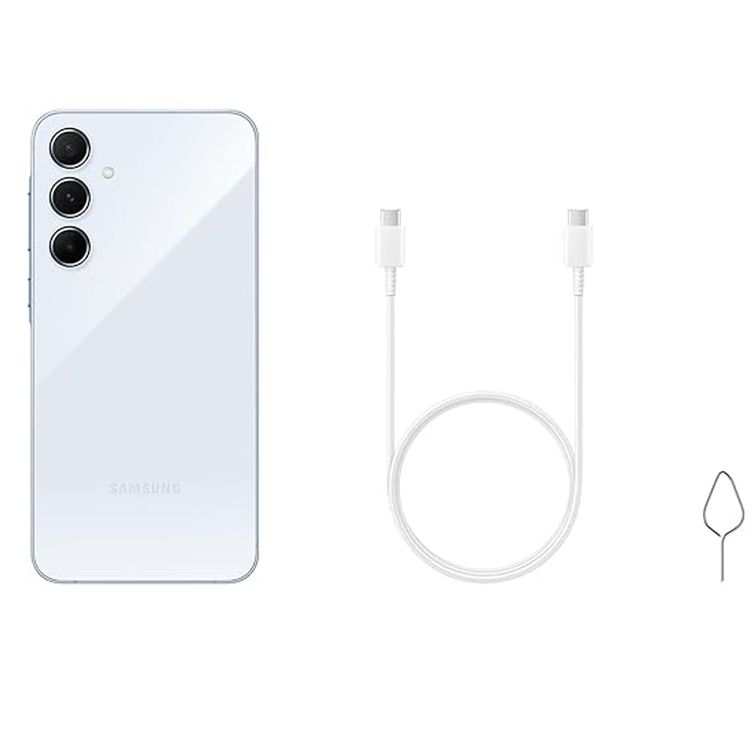 هاتف ذكي Samsung Galaxy A55 5G إصدار TRA، ذاكرة وصول عشوائي 8 جيجا بايت، سعة تخزين 256 جيجا بايت، هاتف Android 5G، 2024 - أزرق