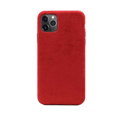 جراب بورودو ألكانتارا الخلفي لهاتف آيفون 11 برو ماكس - أحمر
