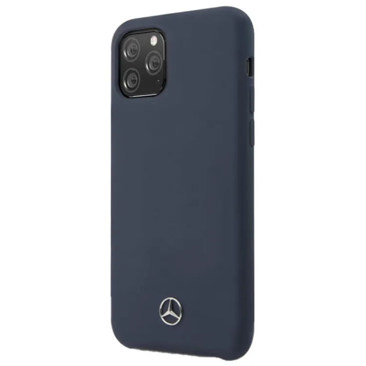 حافظة صلبة من السيليكون السائل من مرسيدس بنز ماجسيف لهاتف آيفون 14 برو - أزرق