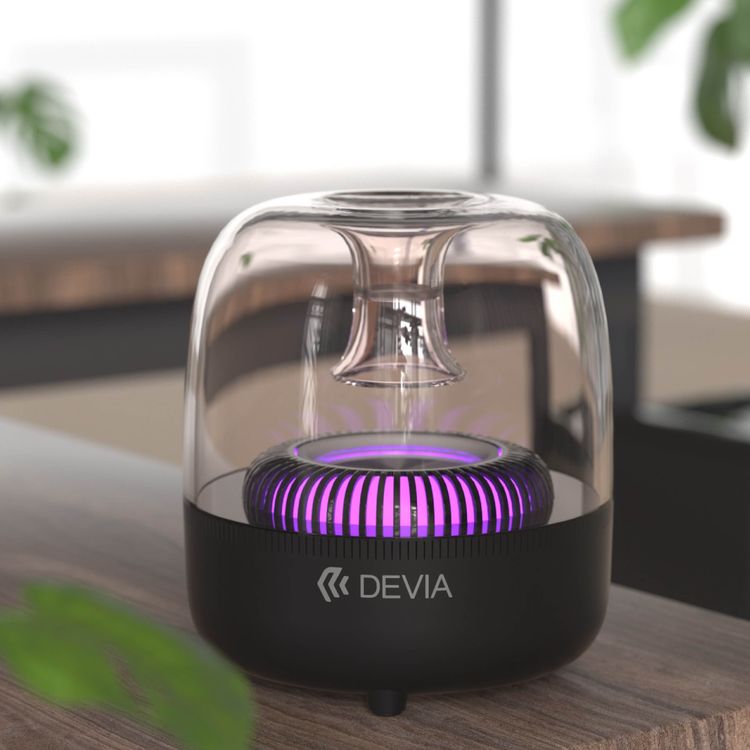 Devia Smart Series Crystal Loud Stereo Sound (I-M2) Portable Bluetooth Speaker Supports USB, microSD TF Card, AUX, FM Radio, RGB Light