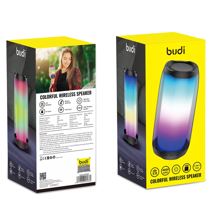 مكبر صوت لاسلكي ملون لاسلكي من بودي 4000 مللي أمبير