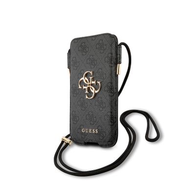 سي جي موبايل من غيس نمط 4جي جراب سكريبت كروس مع حبل متوافق مع ايفون 12 برو/12 (6.1 بوصات) عقد مضاد للسقوط وحزام حبل رقبة قابل للتعديل مرخص رسميًا - رمادي