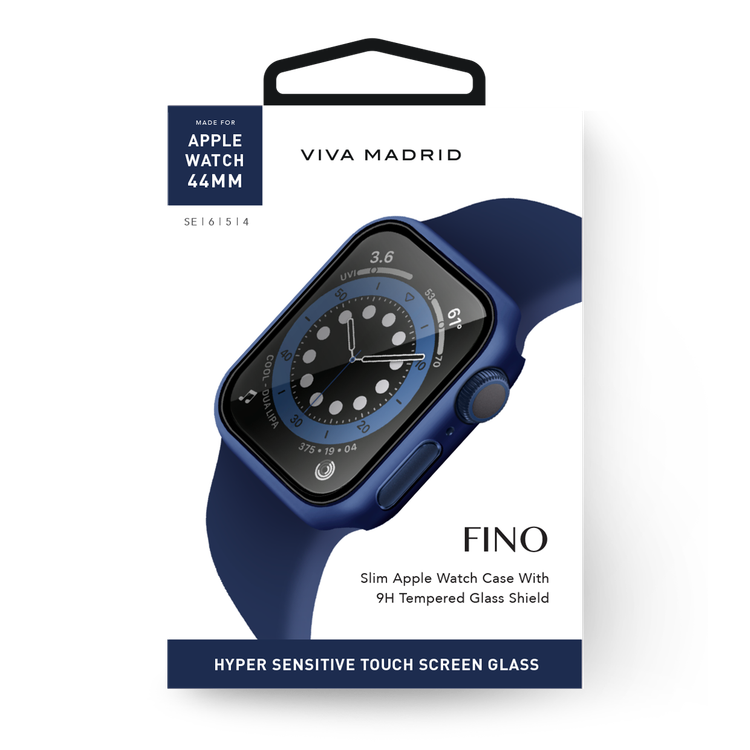 جراب واقي شاشة فيفا مدريد فينو متوافق مع ساعة ابل ، جراب واقٍ كامل من ممتص الصدمات ، جراب بديل ماص للصدمات ومضاد للخدش متوافق مع 42 / 44 ملم -ازرق-