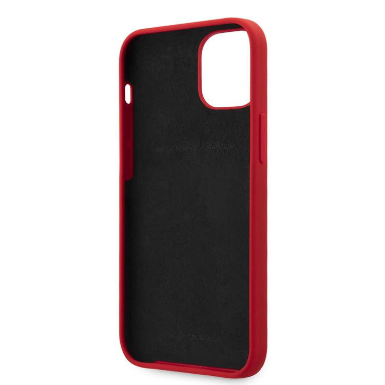 CG Mobile Ferrari On Track Liquid Silicone Case Metal Logo Compatible for iPhone 12 / 12 Pro (6.1") - Red