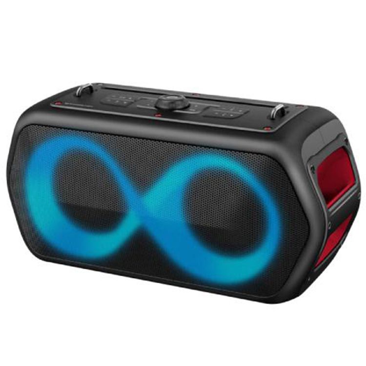 Monster Musicbox Go with 2 Microphones Bluetooth Speaker, RGB Color Lighting Effects, Bluetooth Version 5.3, USB-C Charging Port, 2.5 Hours Working Time - Black