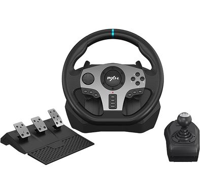 PXN V9 PC Racing Wheel, 270/900° Game Steering Wheel Dual-Motor Feedback Driving with Pedals and Joystick Steering Wheel for PC/Xbox /Xbox One/PS3/PS4/PC/Xbox One/N-Switch