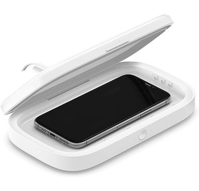 شاحن لاسلكي Belkin BOOST CHARGE™ بقدرة 10 واط مع مطهر للأشعة فوق البنفسجية - أبيض_x000D_