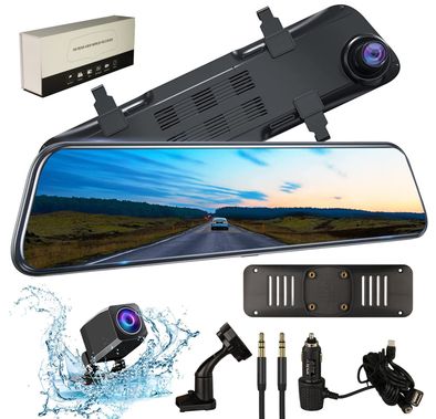 مسجل مرآة الرؤية الخلفية عالي الدقة من CLAYTON Round HD، وCarplay اللاسلكي وAndroid Auto