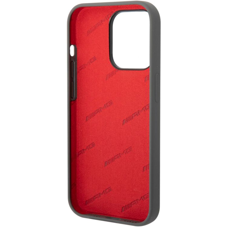 AMG Liquid Silicone Case with Colorful AMG Logo Bumper ProtectioniPhone 14 Pro Max Compatibility - Red