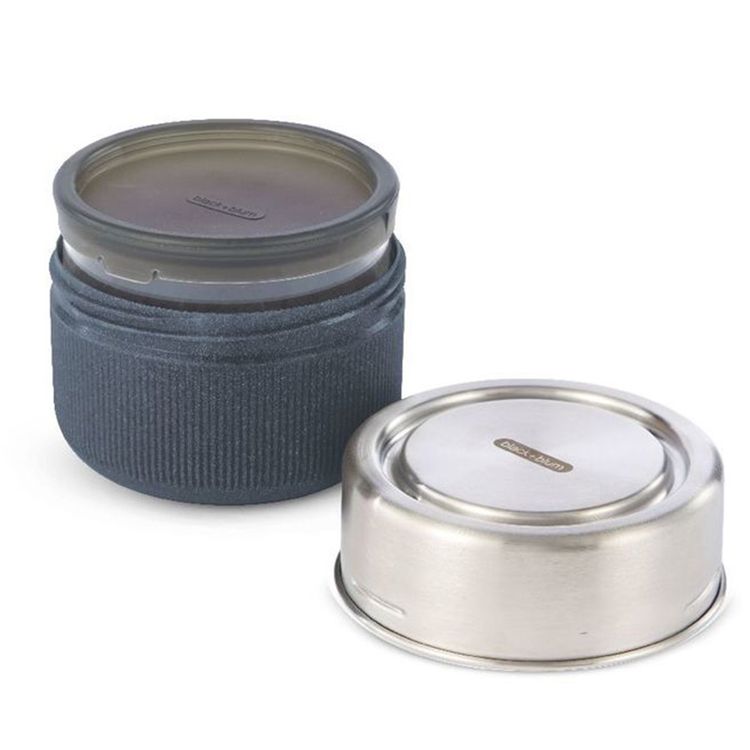 وعاء غداء زجاجي من بلاك آند بلوم (كبير) - فضة