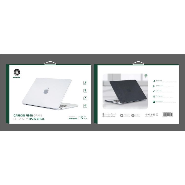 Green Carbon Fiber Grain Ultra-Slim HardShell Case    - Clear